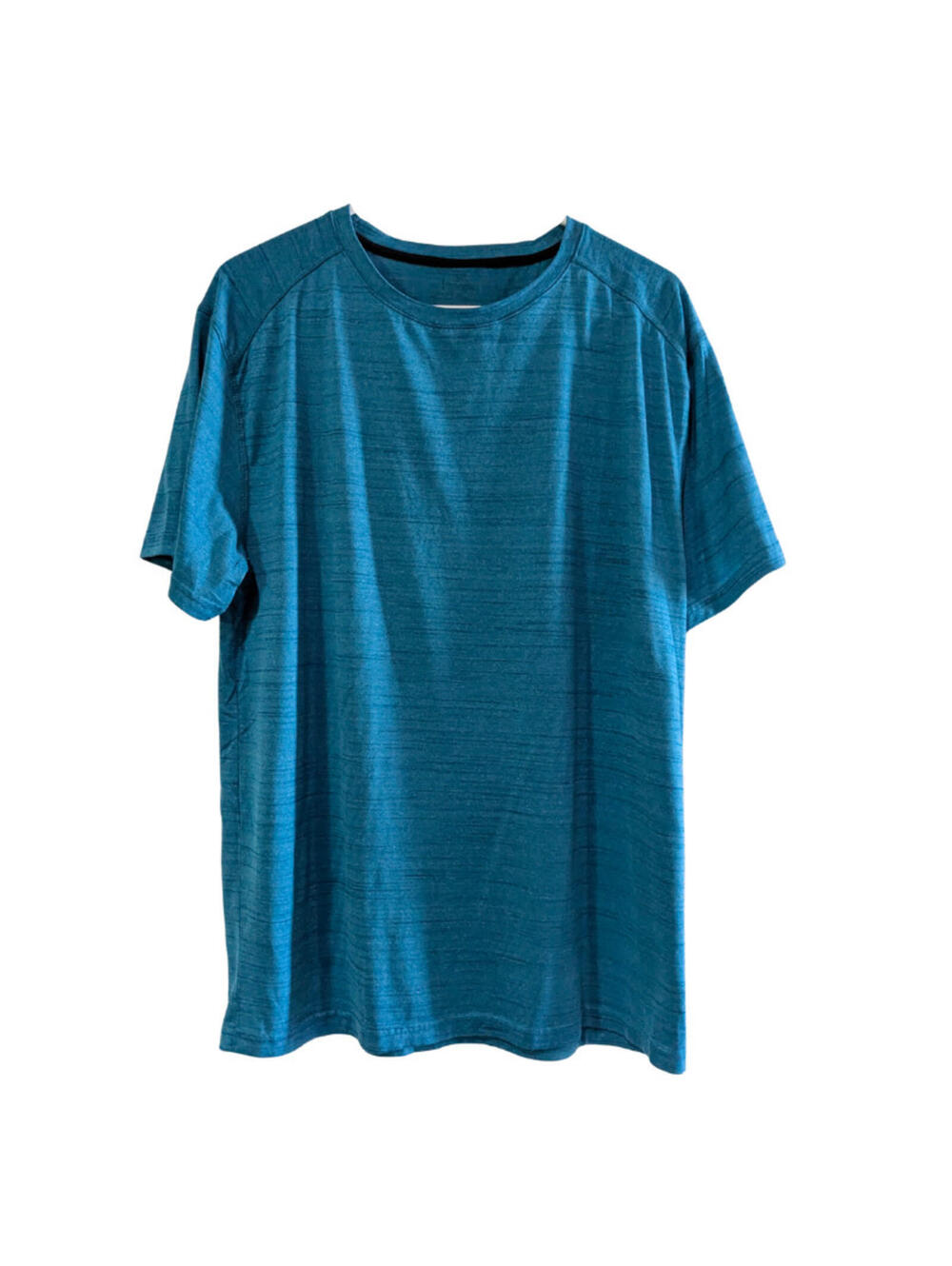 Spalding Men's Athletic T-Shirt, Size Large, Blue, Polyester, Striped